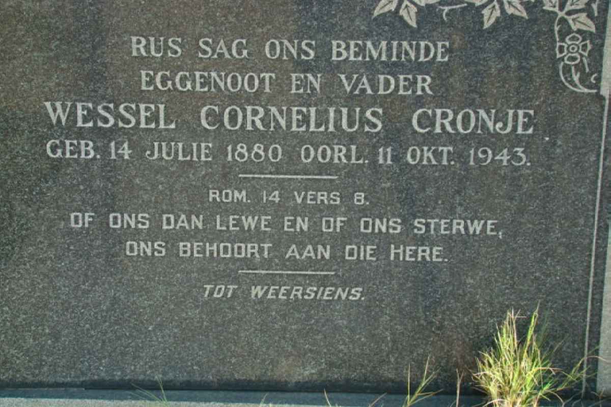 CRONJE Wessel Cornelius 1880-1943
