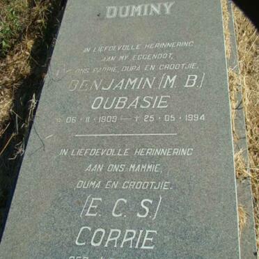 DUMINY M.B. 1909-1994 &amp; E.C.S. LIEBENBERG 1910-2005