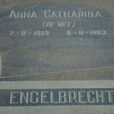 ENGELBRECHT Anna Catharina nee de WET 1923-1963