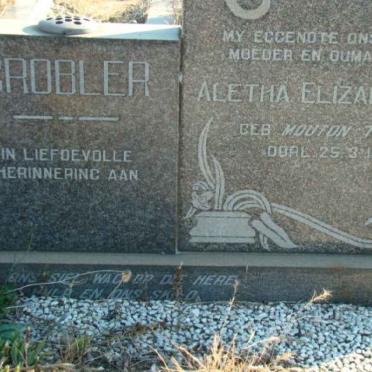 GROBLER Hendrik L.J.B. 1889-1974 &amp; Aletha Elizabeth MOUTON 1889-1972 