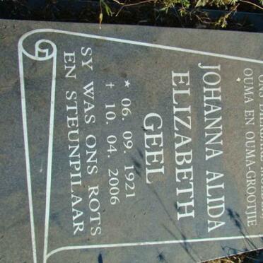 GEEL Johanna Alida Elizabeth 1921-2006