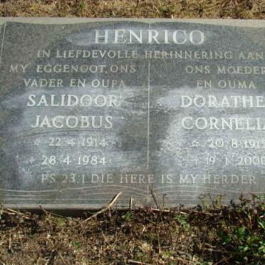 HENRICO Salidoor Jacobus 1914-1984 &amp; Dorathea Cornelia 1915-2000