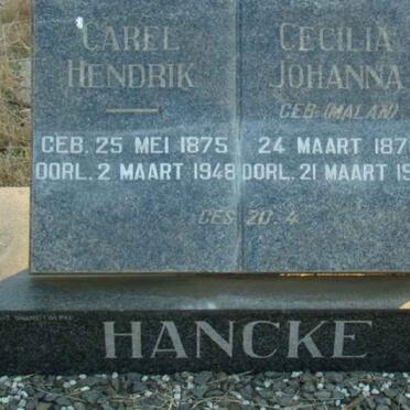 HANCKE Carel Hendrik 1875-1948 &amp; Cecilia Johanna MALAN 1878-1970