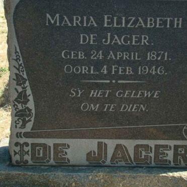 JAGER Maria Elizabeth, de 1871-1946