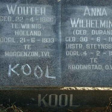 KOOL Wouter 1866-1933 &amp; Anna Wilhelmina DURAND 1875-1958