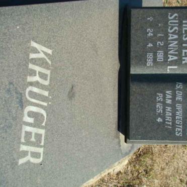 KRUGER Hester Susanna L. 1910-1996
