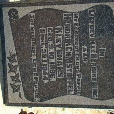 KLEYNHANS Hendrik Christoffel 1896-1944