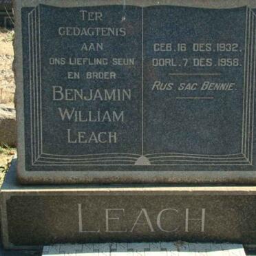LEACH Benjamin William 1932-1958