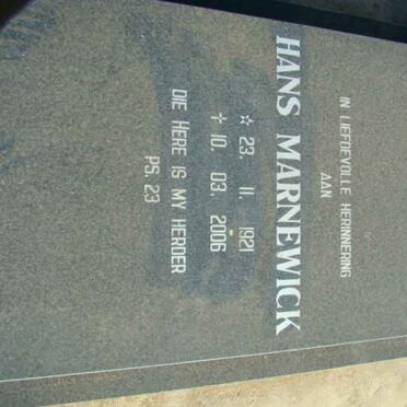 MARNEWICK Hans 1921-2006
