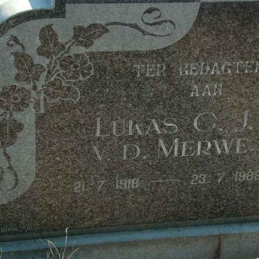 MERWE Lukas C.J., van der 1918-1988