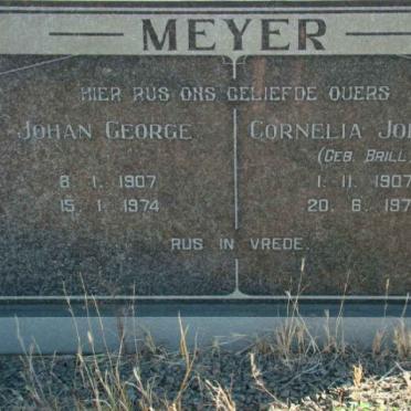 MEYER Johan George 1907-1974 &amp; Cornelia Johanna BRILL 1907-1973