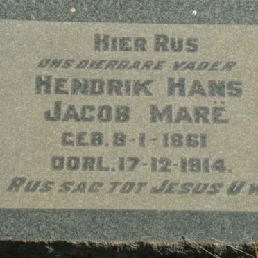 MARE Hendrik Hans Jacob 1861-1914