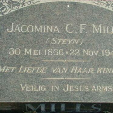 MILLS Jacomina C.F. nee STEYN 1866-1949