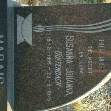 MARAIS Susanna Johanna nee BUITENDACH 1904-1975