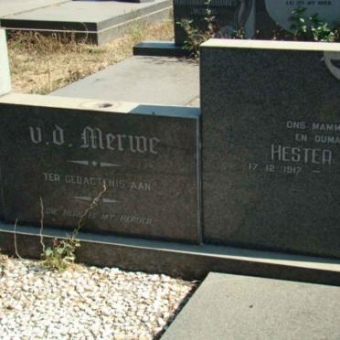 MERWE Hester S., van der 1917-