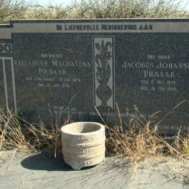 PIENAAR Jacobus Johannes 1870-1942 &amp; Elizabeth Magdalena PRETORIUS 1878-1954