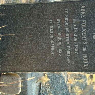 ROOS Auke Folkerts, de 1857-1923