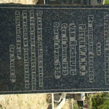 RENSBURG Pieter W.A.N.J., van 1879-1936