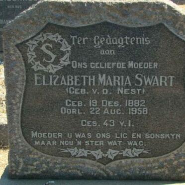 SWART Elizabeth Maria nee VAN DER NEST 1882-1958