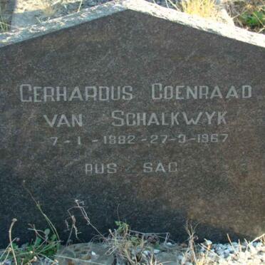 SCHALKWYK Gerhardus Coenraad, van 1882-1967