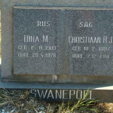 SWANEPOEL Christiaan H.J. 1897-1981 &amp; Dina M. 1903-1976