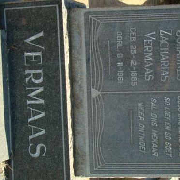 VERMAAS Johannes Zacharias 1885-1961