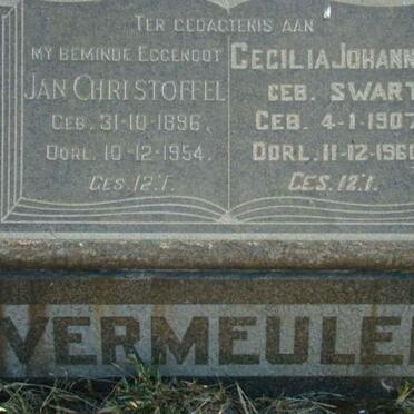 VERMEULEN Jan Christoffel 1896-1954 &amp; Cecilia Johanna SWART 1907-1960