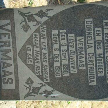 VERMAAS Cornelia Gertruida nee OLIVIER 1890-1950