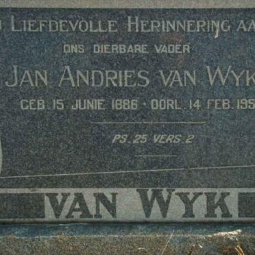 WYK Jan Andries, van 1886-1958