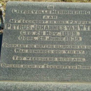 WYK Petrus Johannes, van 1899-1939