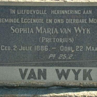 WYK Sophia Maria, van nee PRETORIUS 1886-1953
