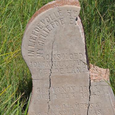 OVE? Johanna A.M. nee DE LANGE 1885-1940