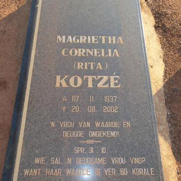 KOTZE Magrietha Cornelia 1937-2002