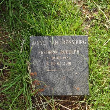 RENSBURG Frederik Rudolph, Janse van 1924-2010