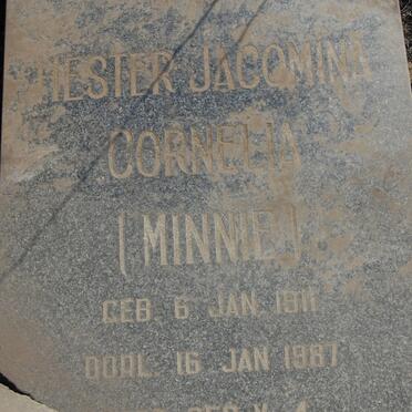 SWART  Hester Jacomina Cornelia nee MINNIE 1911-1987