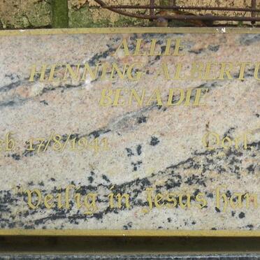 BENADIE Henning Albertus 1941-2002