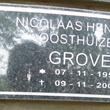 GROVÉ Nicolaas Hendrik Oosthuizen 1953-2009