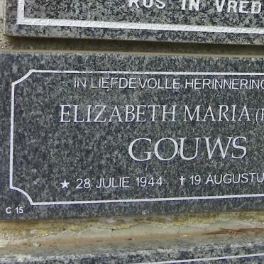 GOUWS Elizabeth Maria 1944-2002