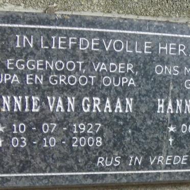 GRAAN Hennie, van 1927-2008 &amp; Hannietjie 1936-