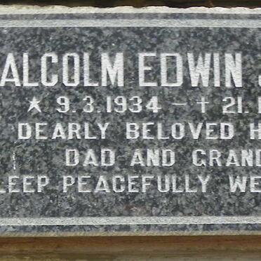JEFFERY Malcolm Edwin 1934-1991