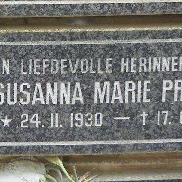 PRINSLOO Susanna Maria 1930-19??