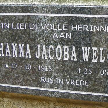 WELGEMOED Johanna Jacoba 1915-2010