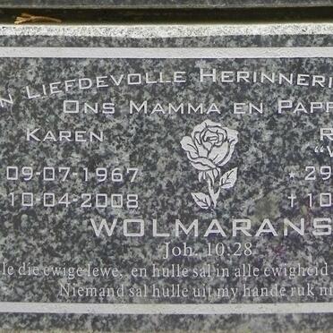 WOLMARANS Rhinus 1963-2008 &amp; Karen 1967-2008