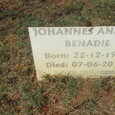 BENADIE Johannes Andries 1945-2016