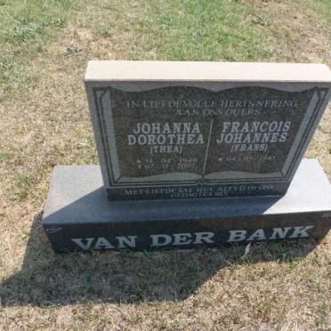 BANK Francois Johannes, van der 1943 - &amp; Johanna Dorothea 1940-2007