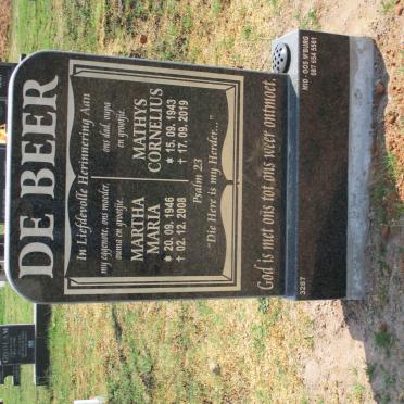 BEER Mathys Cornelius, de 1943-2019 &amp; Martha Maria 1946-2008