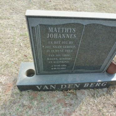 BERG Matthys Johannes, van den 1954-2003