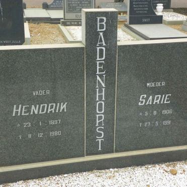BADENHORST Hendrik 1897-1980 &amp; Sarie 1906-1991