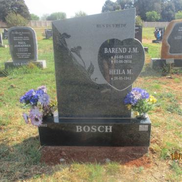 BOSCH Barend J.M. 1933-2016 &amp; Heila M. 1941-