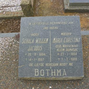 BOTHMA Schalk Willem Jacobus 1894-1957 &amp; Maria Christina WASSENAAR 1894-1988